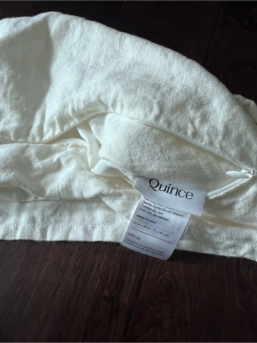 Quince white ivory linen pillow cover 20 x 20
